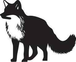 Arctic fox vector silhouette black color