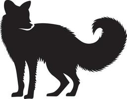 Arctic fox vector silhouette black color