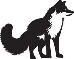 Arctic fox vector silhouette black color