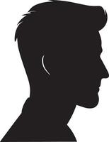 Man Profile vector silhouette illustration black color