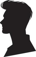 Man Profile vector silhouette illustration black color