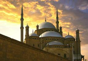 Medieval Islamic architecture from Cairo, Egypt's Citadel of Salah Al-Din, a magnificent fortification that portrays the rich history of earlier periods. photo