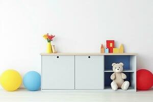 ai generativo. Bosquejo pared en el para niños habitación foto