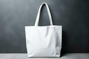 Ai generative.  White Tote cotton bag photo