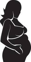 Pregnant Woman vector silhouette illustration