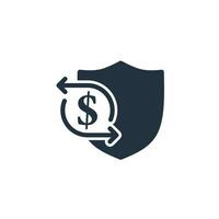 transacción seguridad icono en de moda plano estilo aislado en blanco antecedentes. dinero transacción seguridad vector símbolo, finanzas, proteccion para web y móvil diseño.