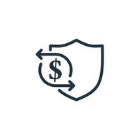 Transaction security icon isolated on white background. Money transaction security vector symbol, finance, protection for web and mobile design.