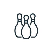 Bowling pin icon isolated on white background. bowling club vector icon symbol, tournament, sport for web and mobile applications.