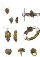Jewelry design art set dragonfly hand drawing and painting make graphic vector. vector