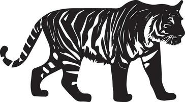 Tigre vector silueta ilustración, Tigre acortar Arte