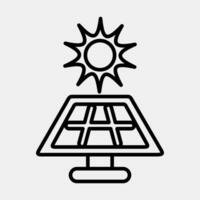 Icon solar energy panel. Ecology and environment elements. Icons in line style. Good for prints, posters, logo, infographics, etc. vector