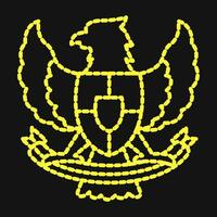 Icon eagle symbol. Indonesian independence day celebration elements. Icons in dotted style. Good for prints, posters, etc. vector