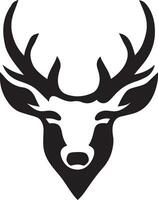 Deer Face Vector silhouette illustration black color