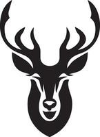 Deer Face Vector silhouette illustration black color