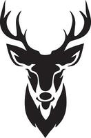 Deer Face Vector silhouette illustration black color