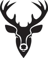 Deer Face Vector silhouette illustration black color