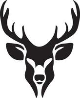 Deer Face Vector silhouette illustration black color