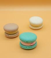 Macaroons on a light background. photo