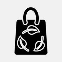 icono eco bolsa. ecología y ambiente elementos. íconos en glifo estilo. bueno para huellas dactilares, carteles, logo, infografía, etc. vector