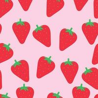 strawberry pattern red ,cartoon seamless background, vector illustration, wallpaper, textiles, bag, garment, fashion design