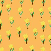 seamless pattern cartoon yellow flower vector