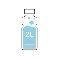 a bottle of water with the number 2l on it vector