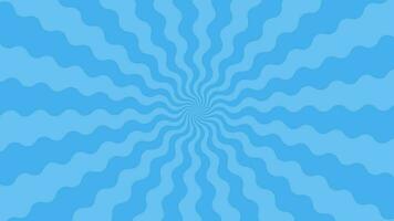 Simple flat blue curl Light Sun burst looping animation background video