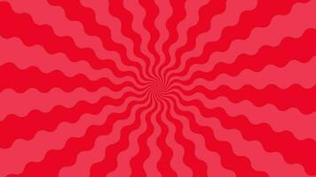 Simple flat red curl Light Sun burst looping animation background video