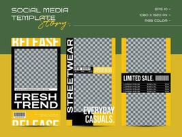 Fashion sale Instagram Story template. Urban fashion social media Story template. vector