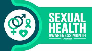 September is Sexual Health Awareness Month background template. Holiday concept. background, banner, placard, card, and poster design template with text inscription and standard color. vector