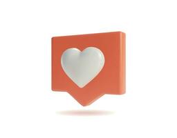 Realistic Detailed 3d Like Notification with Heart Shape. Vector