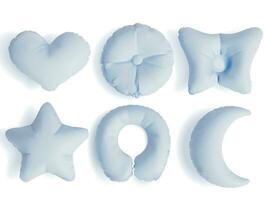 Realistic Detailed 3d Pillows of Different Shape Set. Vector