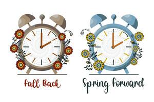 Spring forward, fall back, chance your clocks. vector