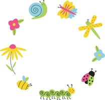 insect frame for a greeting card vector