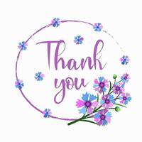 thank you card cornflower vector