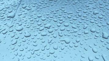 Drops of water on the surface of the car, which is polished with protective wax. video