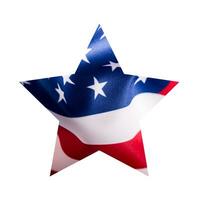 americano bandera en estrella forma aislado en blanco antecedentes foto