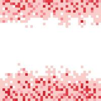 Seamless pixelated border of different shades of red vector