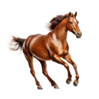 Brown horse run gallop isolated png