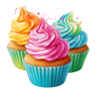 Colorful cupcake isolated png