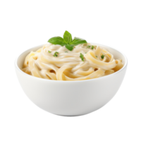 kom van fettucini Alfredo geïsoleerd png