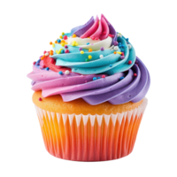 Colorful cupcake isolated png