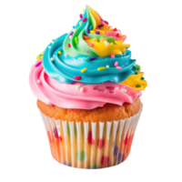 Colorful cupcake isolated png