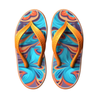 Vivid flip flops isolated. png