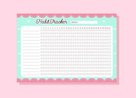 Printable Habit Tracker planner templates to customize vector