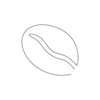 Coffee bean drawn in one continuous line. One line drawing, minimalism. Vector illustration.