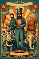 Vintage circus poster photo