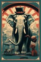 Vintage circus poster photo