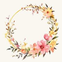 Watercolor floral frame photo