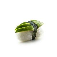 Sushi nigiri different types isolated on white background photo